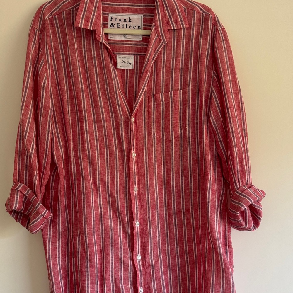 Frank & Eileen Mary dress in  Red and White navy stripe